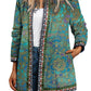 Vintage Ethnic Print Long Sleeve Jacket Cardigan Women's