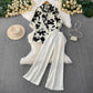 Raglan-sleeve Sun-protective Shirt High-waiste Slimming Wide-leg Pants