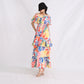 Summer Boat Neck Wooden Ear Design Short Sleeve High Waist Cake Dress