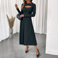 Elegant Commute Style Cutout Round Neck Slim Fit Dress