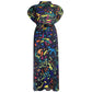 Robe mi-longue slim à imprimé graffiti pour femme
