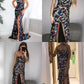 Women V Neck Off Shoulder Sequin Ma