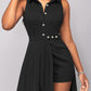Solid Color Sleeveless Lapel High Waist Slim Women's Cat Suit