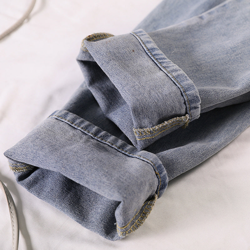 Salopette en jean de couleur unie pour femme
