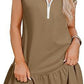 Women's Short Sleeve Polo Collar Zipper Waist Dress