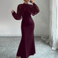 Womens Solid-Color Fashionable Patchwork Bodycon Dress