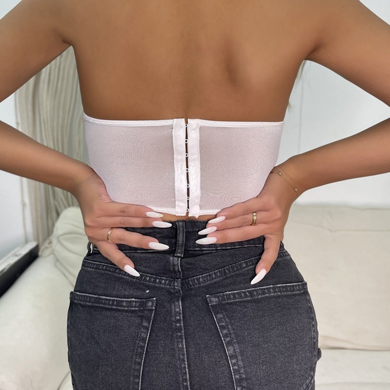 Women's Steel Ring Wrapped Breast Fishbone Slim Vest