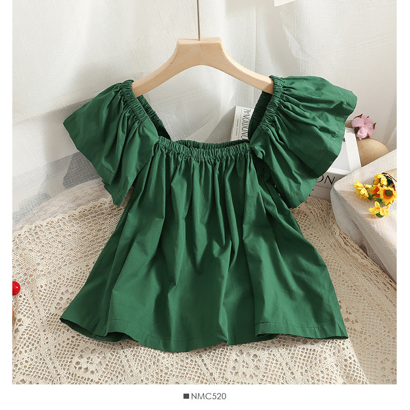 Women's Small Short One-shoulder Loose Collarbone Loose Top