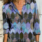 Women's Printed Geometric Shirt Without Chest Pocket