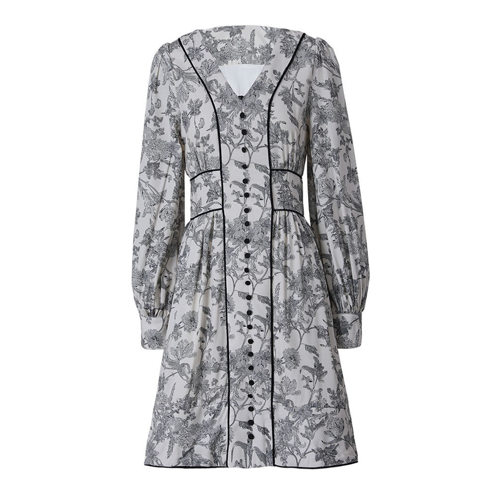 Chinese Retro Ink Printed Dress