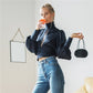 Solid color ladies long sleeve top