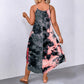 Stylish Summer Casual Loose Sleeveless V-Neck 3D Digital Print Slip Dress