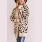 Cardigan tricoté épais et ample à pois irréguliers pour femme