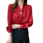 Women's Long Sleeve Fashion Slim Acetate Satin Top
