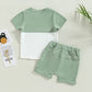Children's Short-sleeved Shorts Stitching Suit