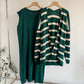 Women's Autumn Loose Mid-length Striped Sweater Skirt