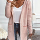 Loose Knitted Long Sleeves Hooded Cardigan Pocket Coat