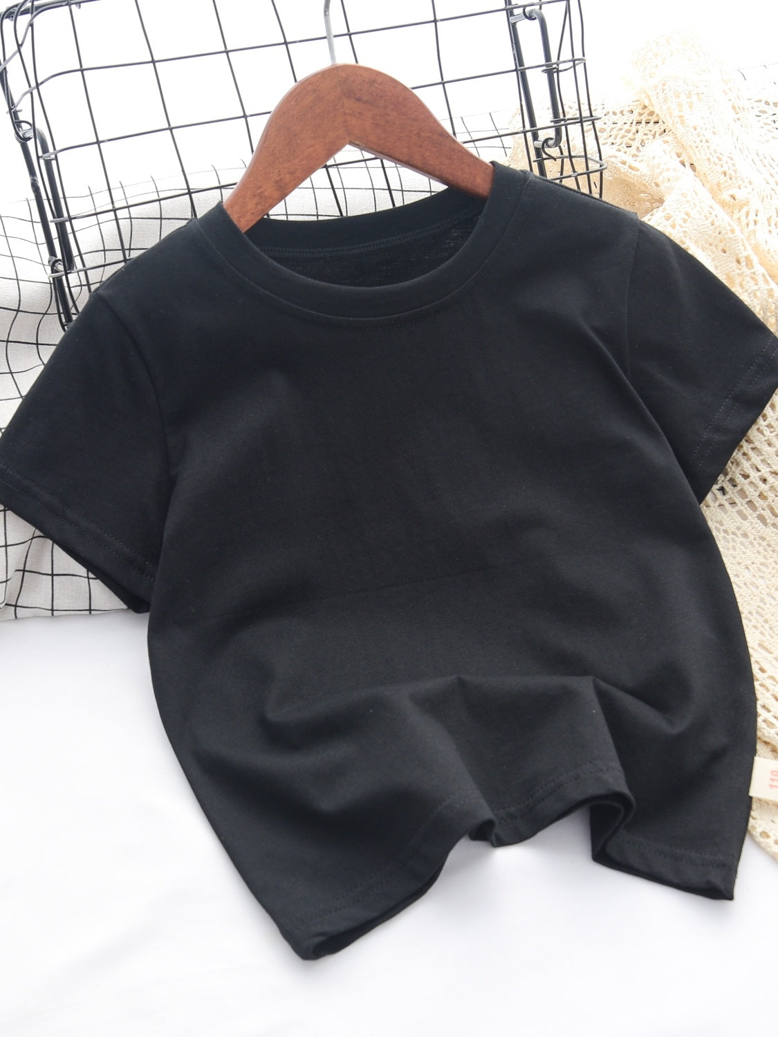 T-shirt blanc à manches mi-longues pour garçons et filles