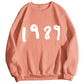 Pull décontracté à manches longues et col rond, style 1989