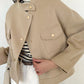 Stand Collar Design Women Loose Autumn And Winter Woolen Coat