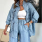 Women's Clothing Straight-leg Trousers Two-piece Set Solid Color Fashion