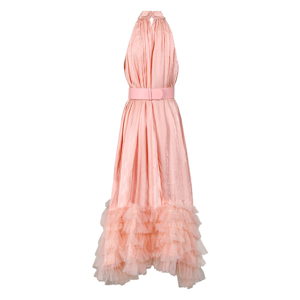 Robe mi-longue moulante à la taille, style français