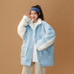 Stitching Lamb Wool Casual Loose Couple All-match Cotton Jacket