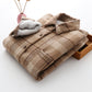Women's Lazy Style Warm Woolen Coat With Thick Plaid Shirt