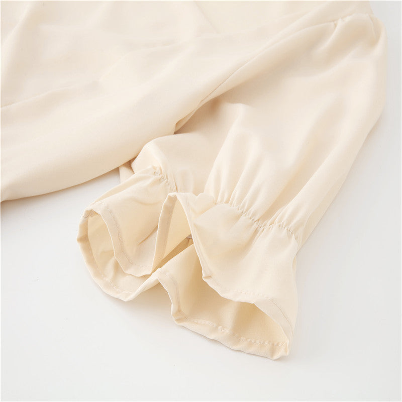 Short Sleeve Stitching Loose Solid Color Dress