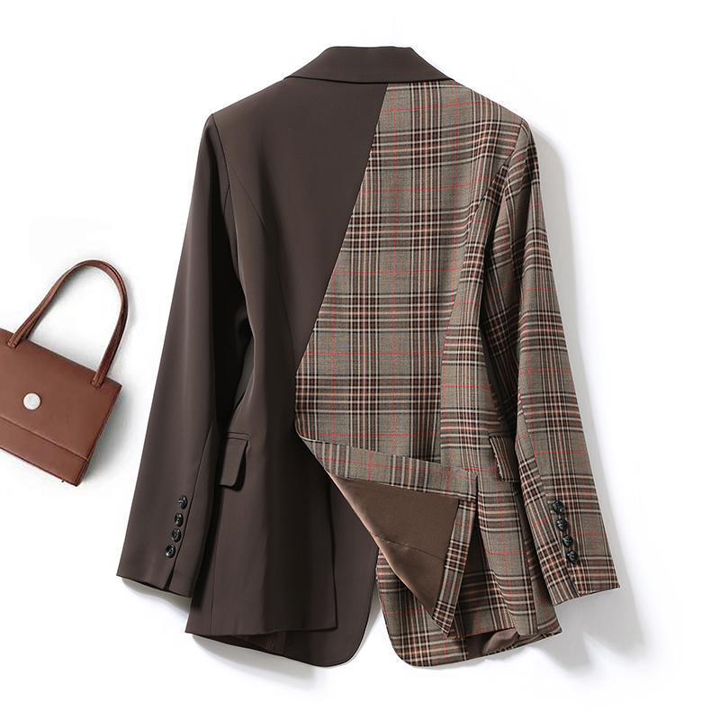 Suit Jacket Panel Plaid Design Feels Small