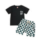 Children's Fashion Round Neck Printed Pullover Short Sleeve Shorts Suit