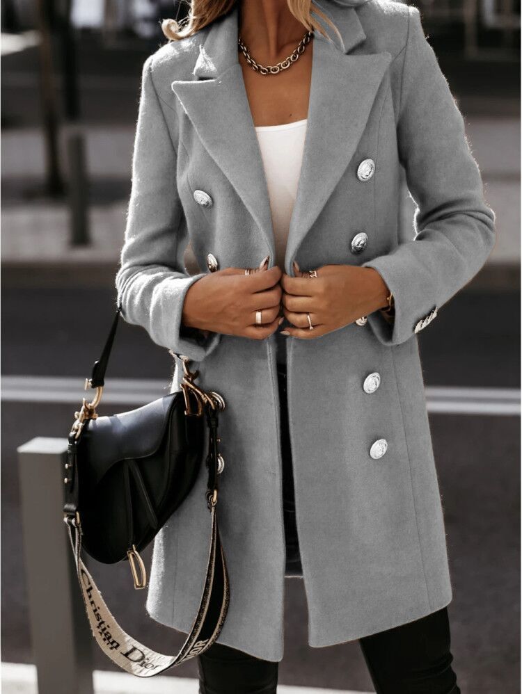 Manteau Nizi croisé à manches longues et col blazer