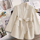 Spring And Autumn Korean Style Slim Fit Slimming Graceful And Fashionable Black Tie Small Tailored Suit Top