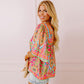 Women's Fashion Colorblock Printed Chiffon Shirt