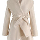 New Women's Lace-up Cross-over Shawl Woolen Coat