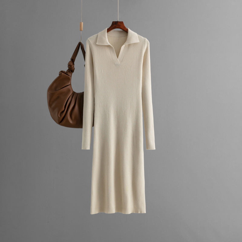 Dress Knitted Solid Color Slim Fit Bottoming Skirt