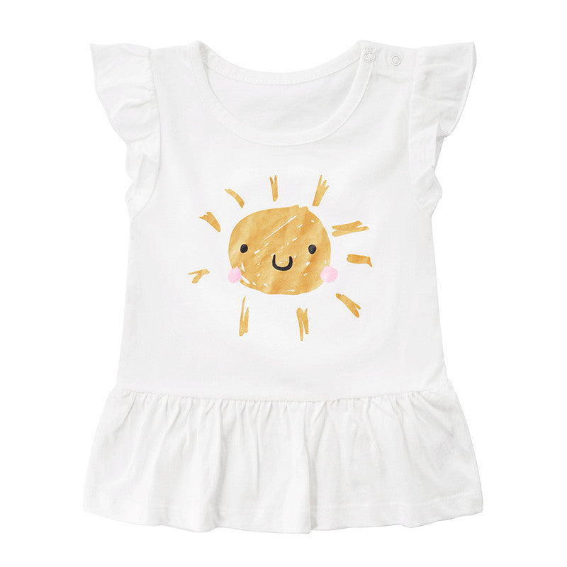 Hauts d'été pour filles, jupes et robes pour enfants de petite et moyenne taille