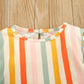 Robe à rayures citron cerise pour fille