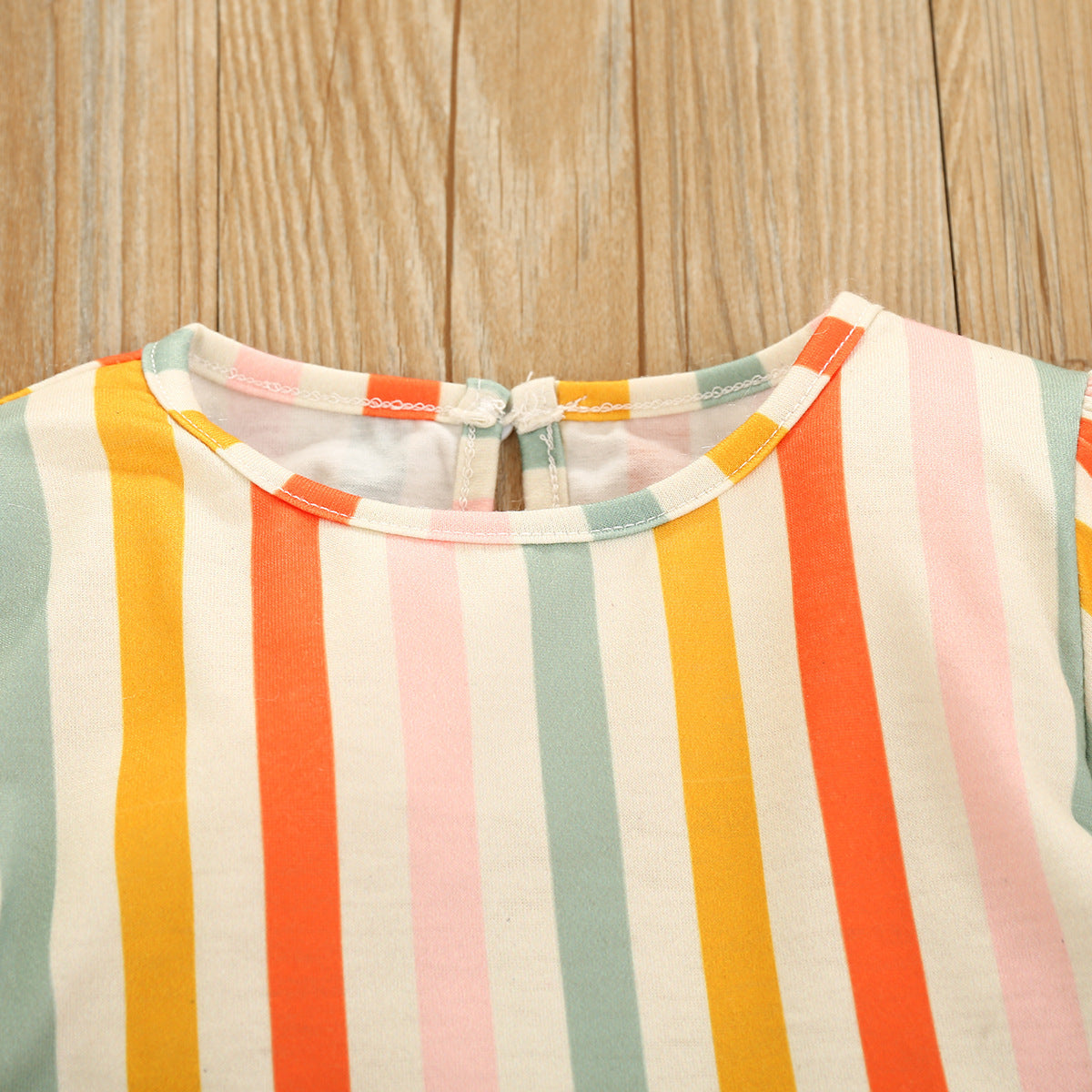 Robe à rayures citron cerise pour fille