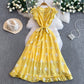 Sweet Ruffled Embroidered Round-Neck Dress Womens SpringAutumn Belted Waist Princess Long Gown