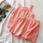 Baby Solid Color Soft And Comfortable Sleeveless Vest Shorts Suit