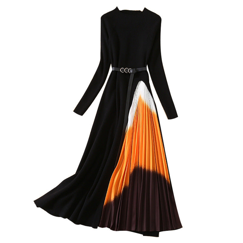 Robe tricotée à la cheville