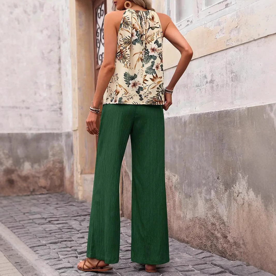 Sleeveless Top And Trousers Advanced Two-piece Suit