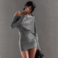 Robe sexy à épaules dénudées et taille ajustée aux hanches