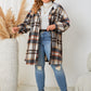 Autumn And Winter New Women's Clothing Plus-sized Plaid Hooded Mid-length Coat