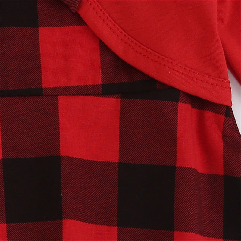 Robe à carreaux rouge pour fille, nouvelle fête de Noël