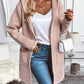 Loose Knitted Long Sleeves Hooded Cardigan Pocket Coat