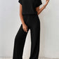Women's Knitted Loose Wide-leg Pants Two-piece Suit