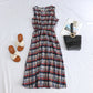 Printed Short-sleeve Waist-cinching Figure-flattering Dress For Petite Frames