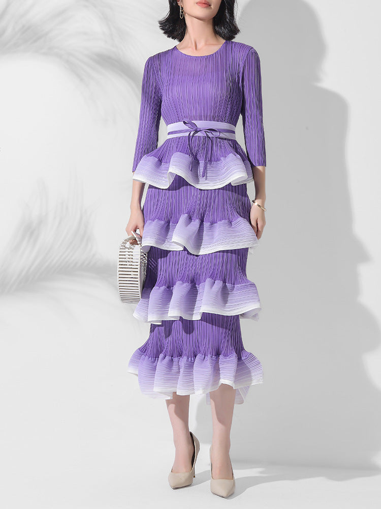 Women's Polyester Niche Exquisite Pleated Dress